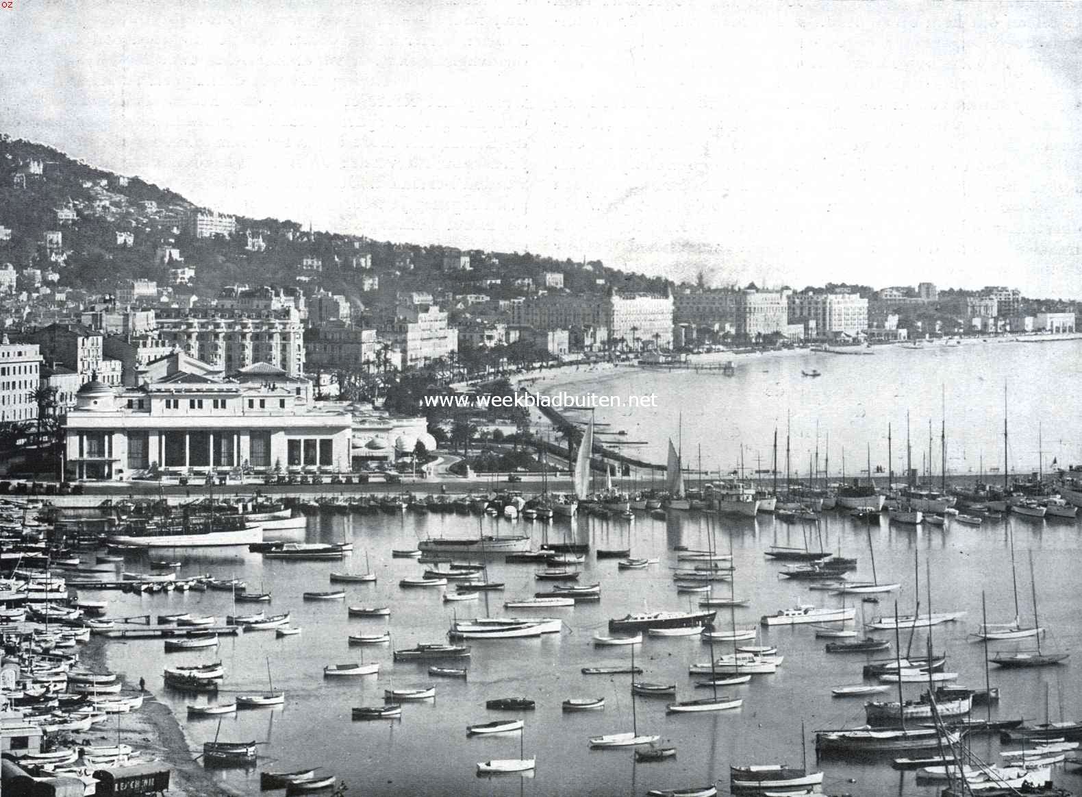 Hoe Cannes een luxe-stad werd. Cannes met op den voorgrond de jachthaven