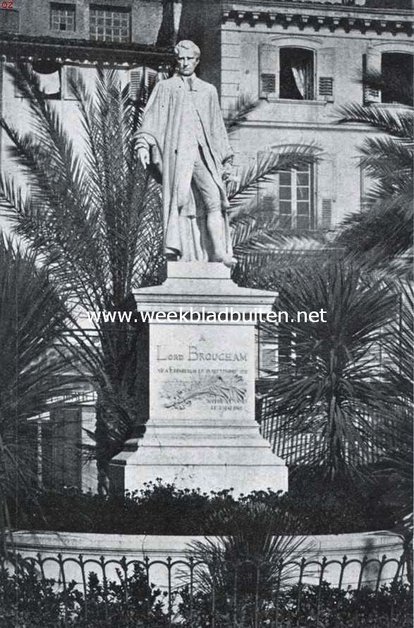 Hoe Cannes een luxe-stad werd. Standbeeld van Lord Brougham, Cannes' eersten wintergast
