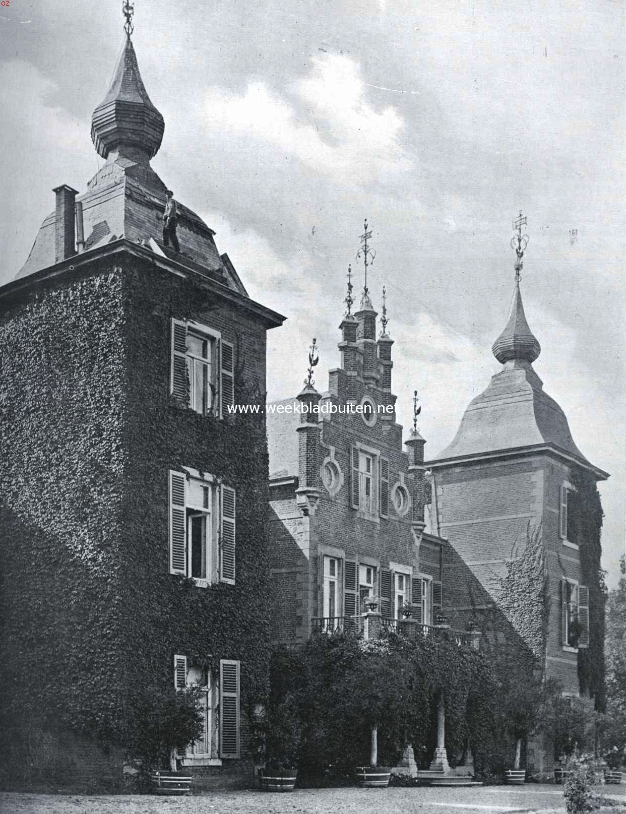Voorgevel van het kasteel Roosteren in Zuid-Limburg