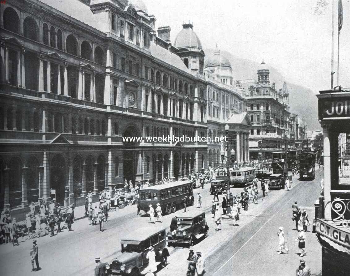 Het stadsleven in Zuid-Afrika. Adderley Street te Kaapstad