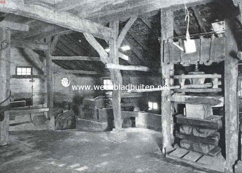 Het inwendige van den papier-watermolen