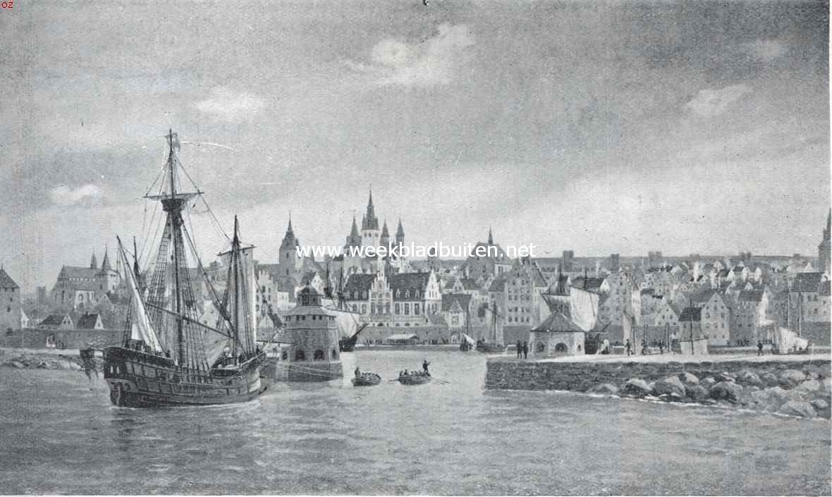 Wisby, de oude Hanzestad. Gezicht op Wisby in den glorietijd der stad