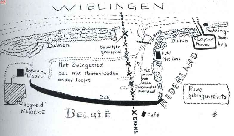 Naar Nederlands laatste grenspaal aan de Wielingen. Schets van het grensgebied bij Cadzand
