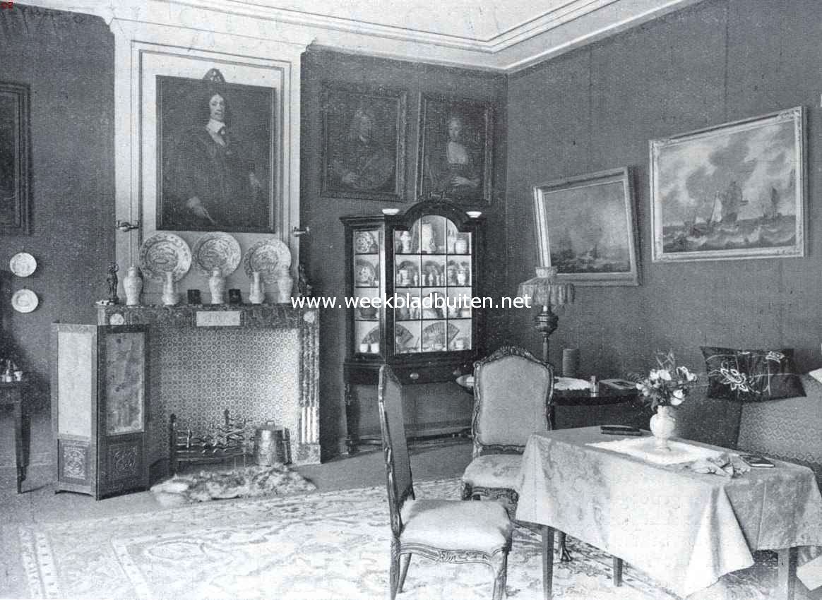 Mooi Drenthe: rondom Hoogeveen. Hoek van een kamer in het Huis Echten bij Hoogeveen