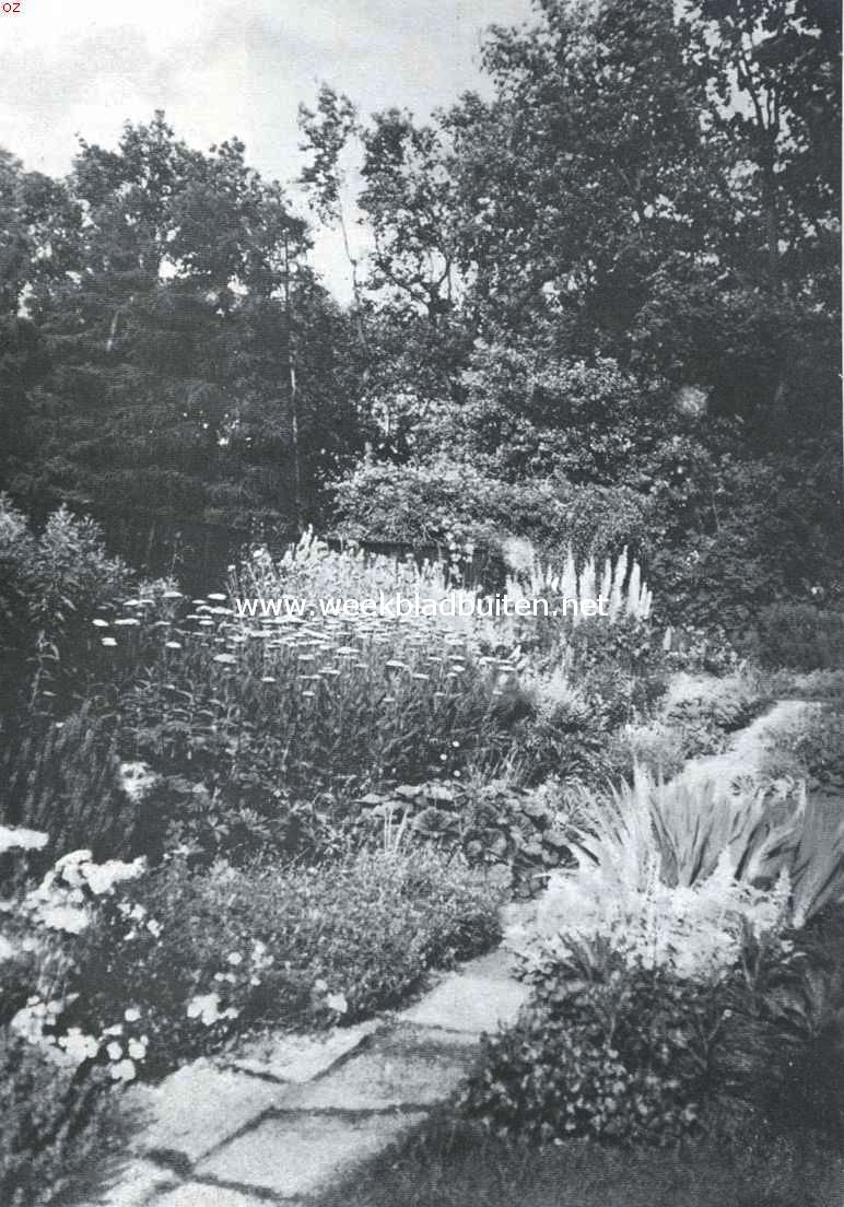 De border, haar aanleg en beplanting. Border met flagstone-pad