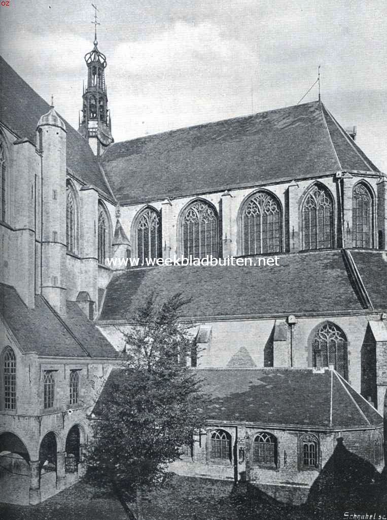 Een schoone kerk in verval. Gezicht op de Groote Kerk te Alkmaar