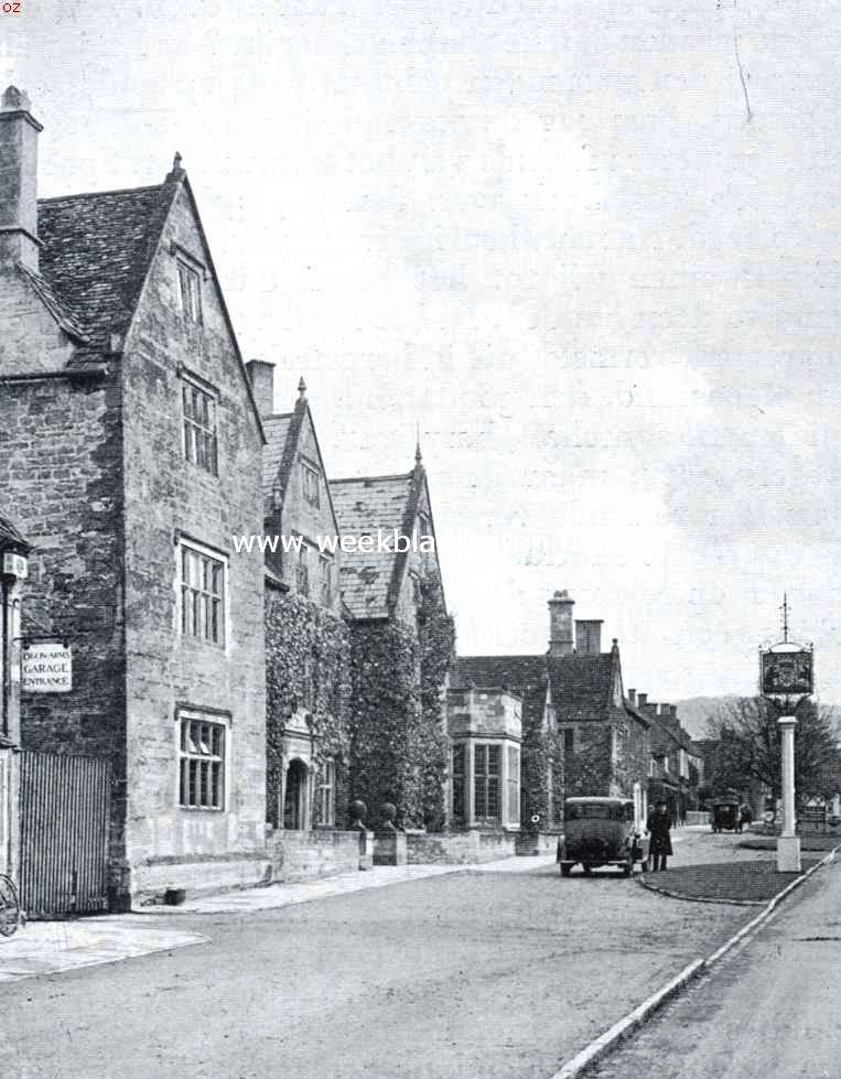 In de Cotswolds. De voorgevel van de Lygon Arms te Broadway