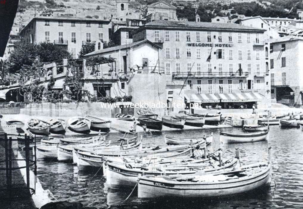 Pittoresk Villefranche-sur-Mer. Aan de kleurige visschershaven van Villefranche-sur-Mer