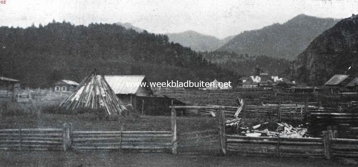Bij de primitieve volkeren van Russisch-Azi. Schemall, een luchtkuurplaats in het Altai-gebergte