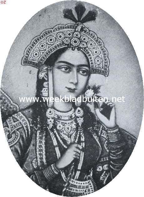 Indische vorstinnen. Mogolprinses uit ongeveer 1800 (dit portret wordt ten onrechte wel de beeltenis van Moemtaz-i-Mahal genoemd