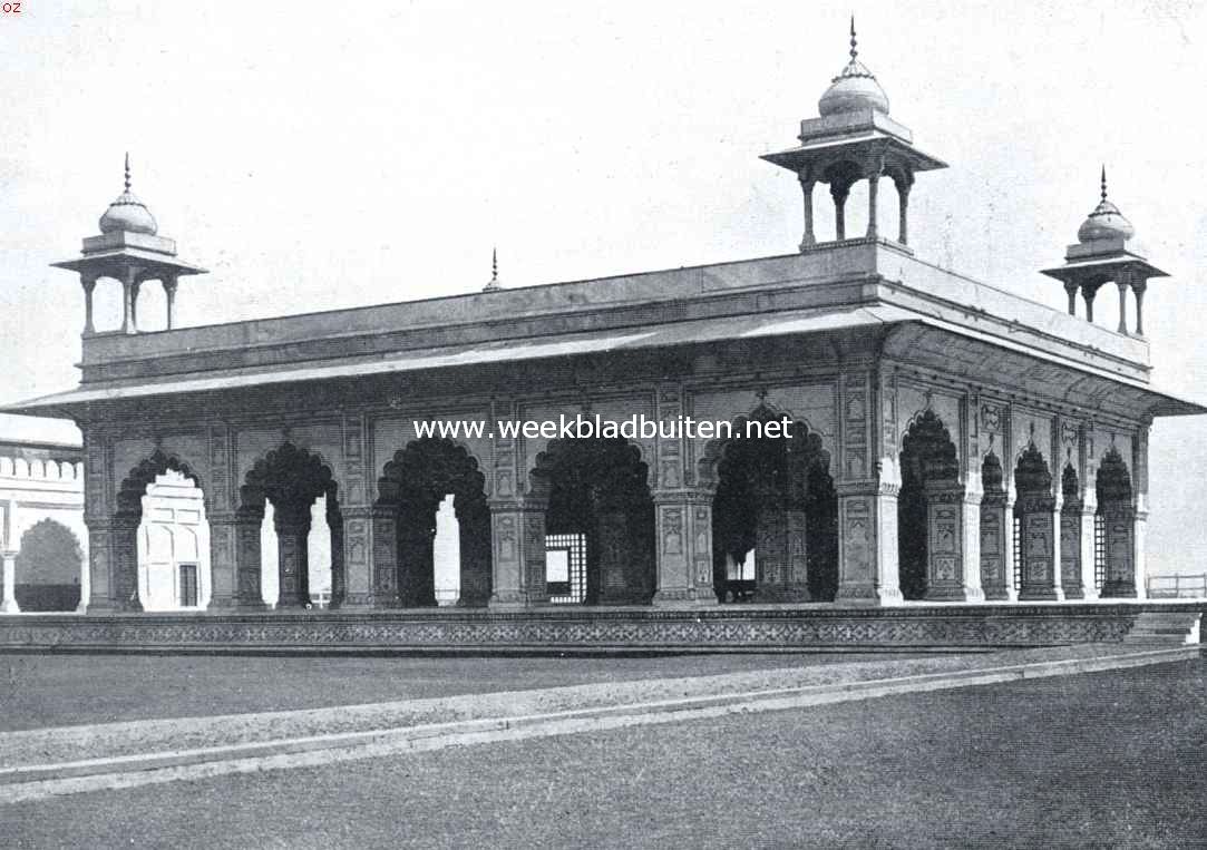 Indische vorstinnen. De Diwan-I-Chas, audintiezaal der groot-mogols in het fort te Delhi, mede een der mooiste bouwwerken uit de Mogol-periode