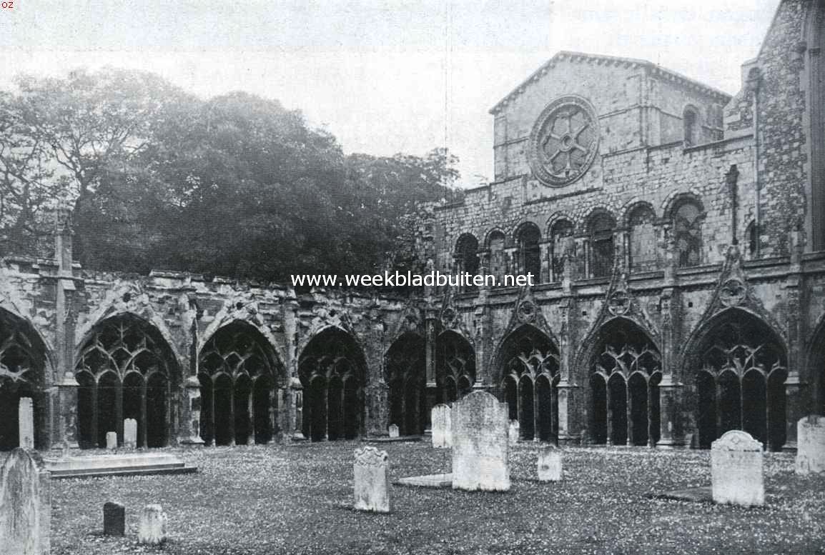 Het klooster-kerkhof bij de kathedraal te Canterbury