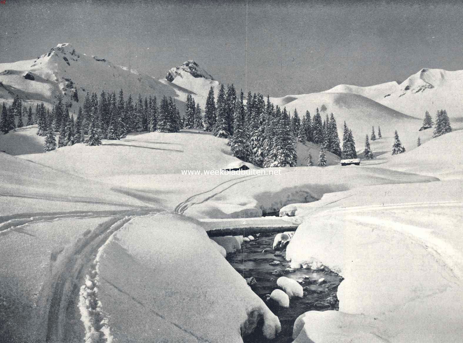 Sneeuw en zon in de Zwitsersche Alpen