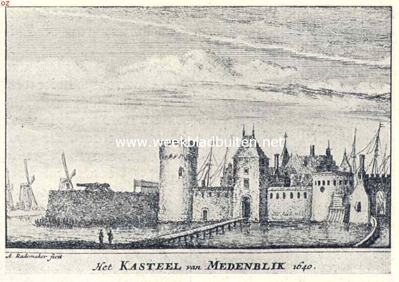 Het kasteel van Medemblik in 1640. Naar een gravure van A. Rademaker