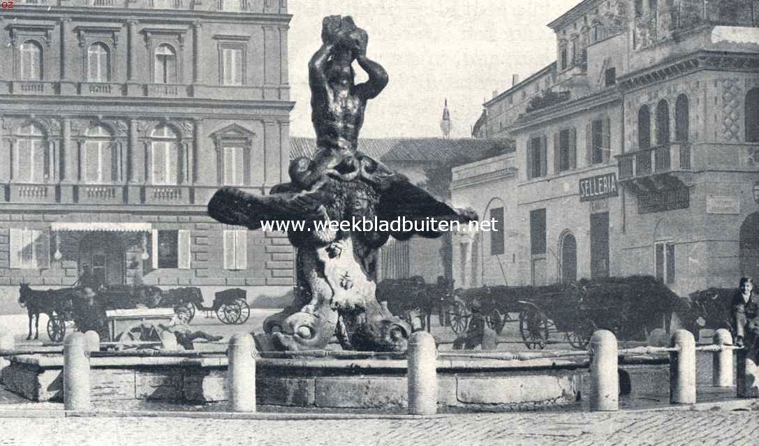 De fonteinen van Rome. De Triton-fontein te Rome