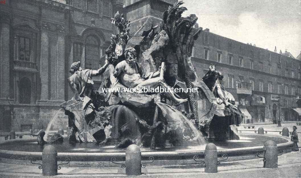 De fonteinen van Rome. Het onderstuk der Rivierenfontein te Rome
