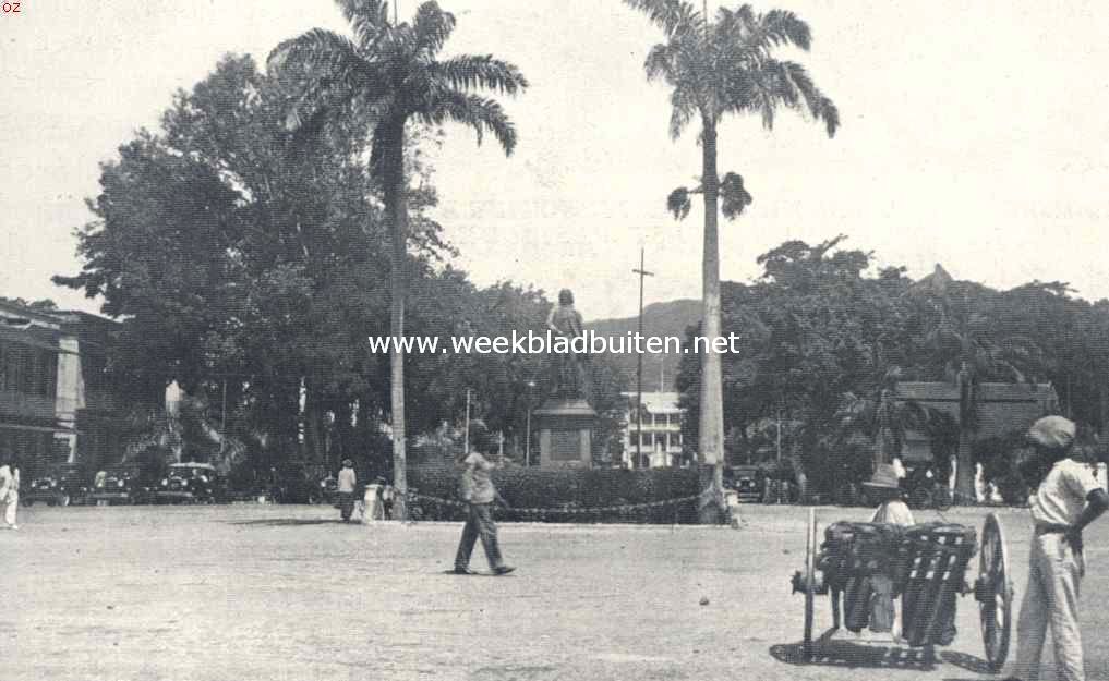 Standbeeld van den gouverneur B.F. Mah de Labourdonnais (1699-1753) te Port Louis (Mauritius)