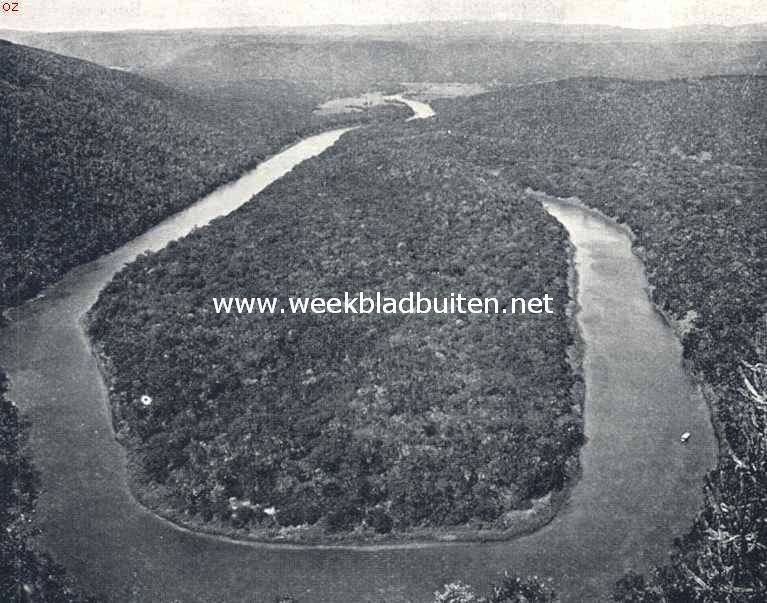 Een merkwaardige overeenkomst in de loop van twee rivieren. De hoefijzerbocht der Kowirivier te Port Alfred (Kaapkolonie)