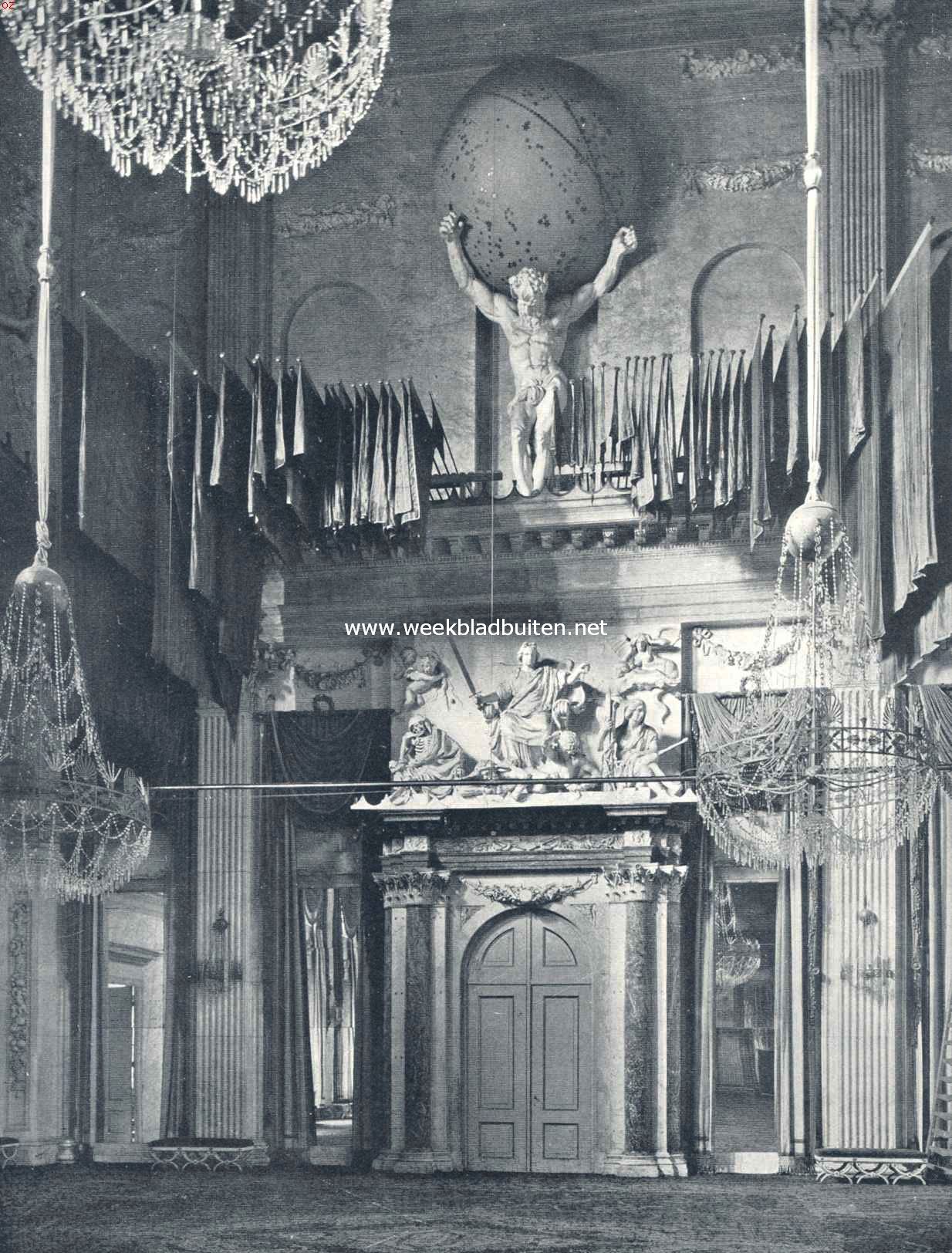 De Westelijke wand der burgerzaal in het Paleis op den Dam te Amsterdam