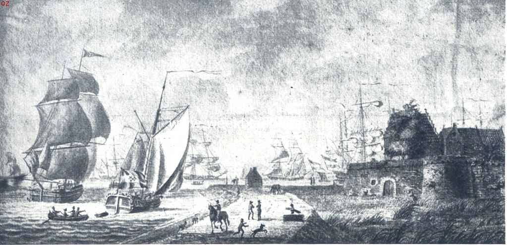 Het Fort Rammekens of Zeeburg. De toegang tot de haven van Middelburg en de reede van Rammekens in 1784
