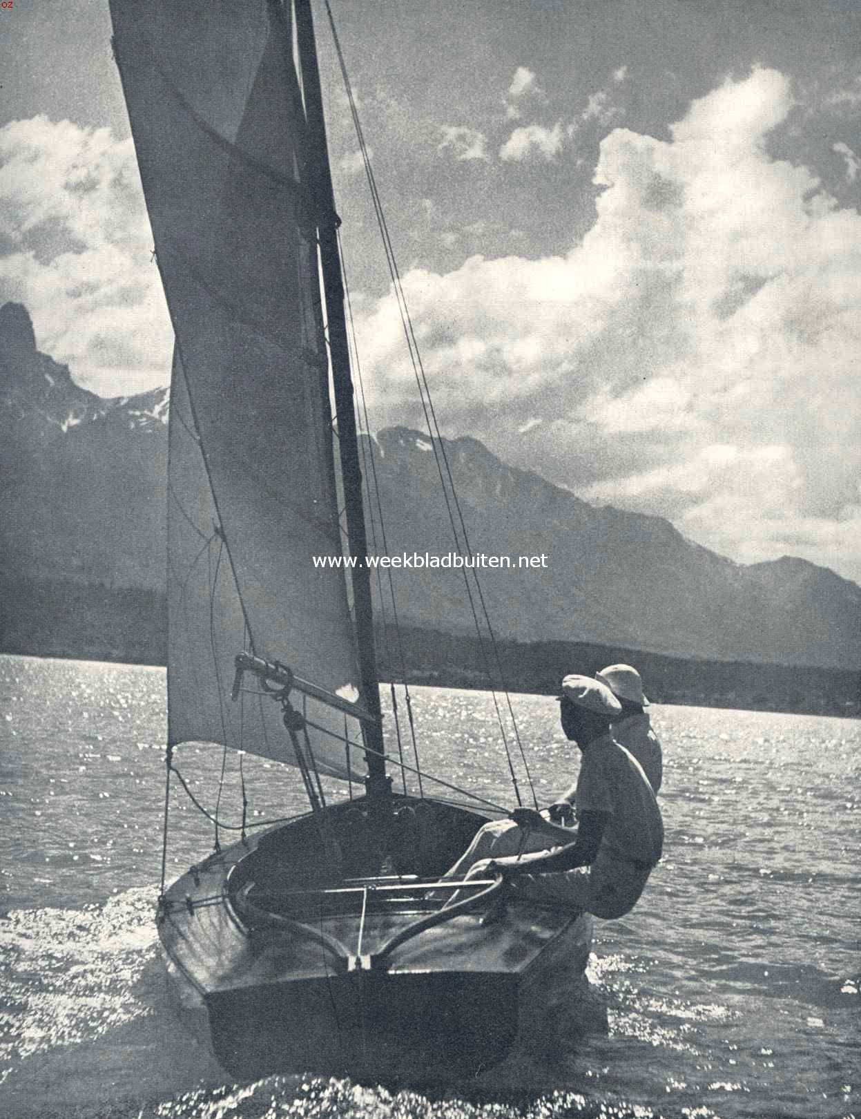Zeilen op het Thunermeer in Zwitserland