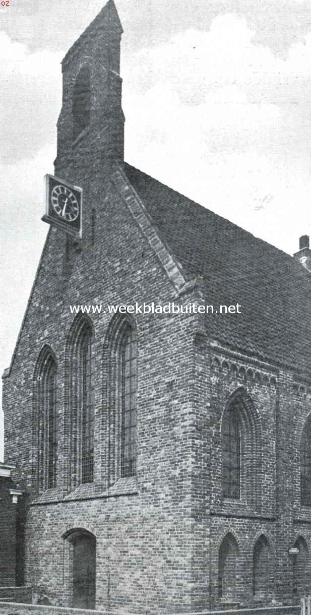 Het eenige, doch monumentale overblijfsel van de vroeger zoo machtige abdij van Aduard: de voormalige eetzaal, thans kerk
